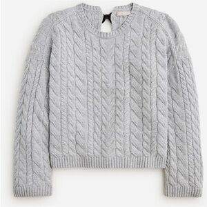 J. Crew Tie Back Cable Knit Sweater
